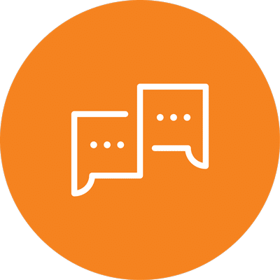 Two square speech bubbles icon