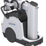 Odyssey autonomous floor cleaning robot with a tall central cleaning head and large rear wheel.