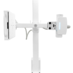 Dental/medical x-ray unit mounted on a white stand, with a monitor on the left and a control panel on the right side.