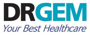 Drgem Logo - Imperial Imaging Technology Drgem logo in black and teal with the slogan 'your best healthcare'.