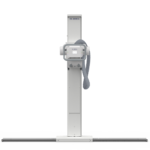 Del medical radiography stand with control panel and flexible hose on a tall vertical column.