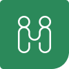 Green-team - Imperial Imaging Technology Two outline person icons standing side by side, symbolizing collaboration or a team