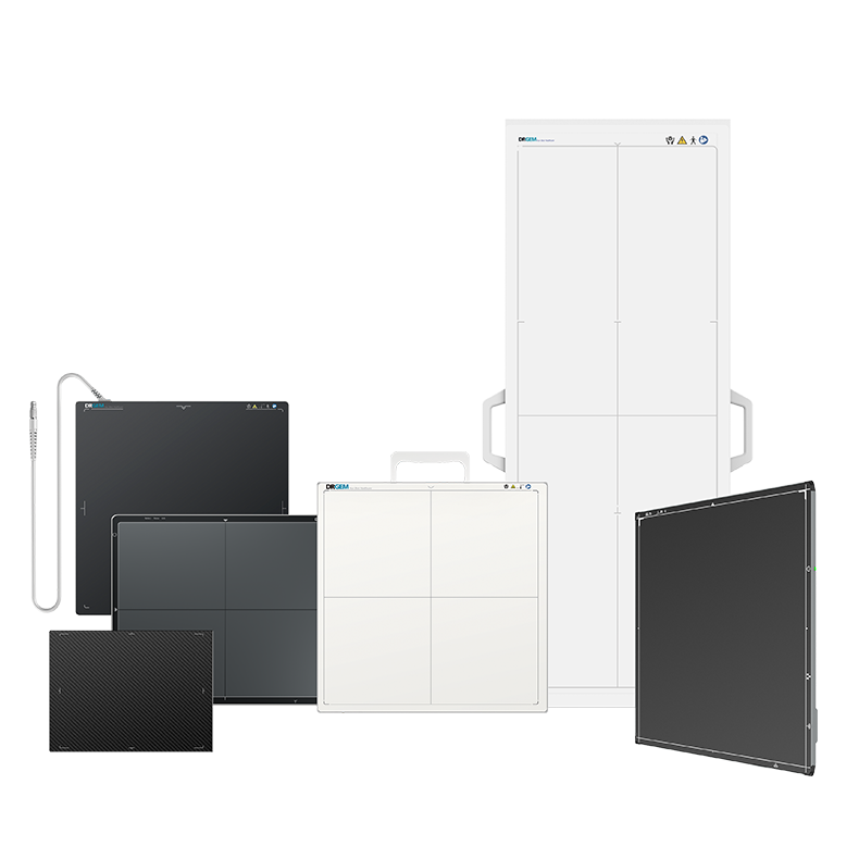 Collection of modular display panels and a tall white cabinet arranged together as a showroom of configurable equipment.