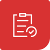 Red-checklist - Imperial Imaging Technology Checklist icon on a clipboard, indicating a tasks or to-do list action button