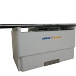 White medical device with an open front panel and the amrad medical logo visible at mid-height on the front.