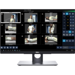 Dell monitor displaying a medical imaging workstation with multiple patient position thumbnails and control panel on the right,”],
