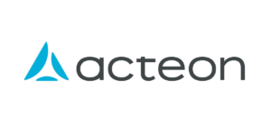 Acteon logo: blue abstract triangle mark to the left of the gray word 'acteon'.